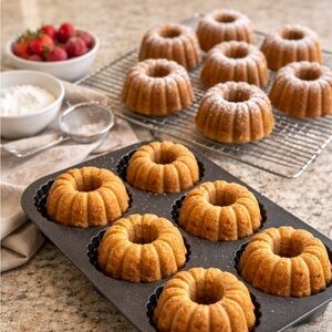 Nordic Ware Multi Mini Bundt Pan 6 cups 1.5L Cast Aluminum Bakeware Baking